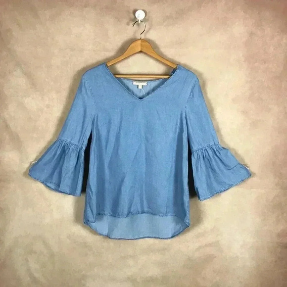 Soft Bell Sleeve Blue Belle Boho Top NWT SMALL - Picture 7 of 7